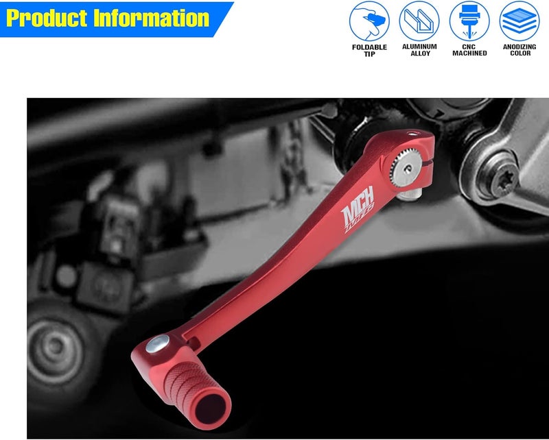 MCHMFG Folding Gear Shifter Shift Lever CNC Aluminum Gear Shifter Shift Lever for XR50 XR80 CRF50 CRF70 50cc-125cc Pit Dirt Bike Motorcycle (Red) - Image 5